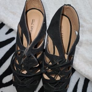 Black platform wedges